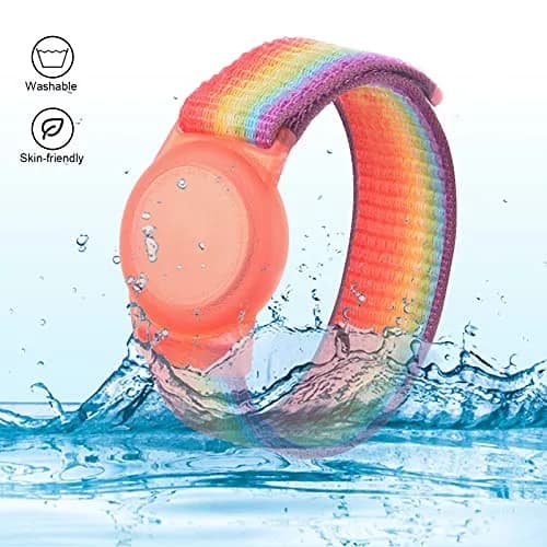 Qonuiy Kids Wristband Compatible with Apple AirTag 18cm Rainbow Nylon Adjustable Anti Lost Band thumbnail 5