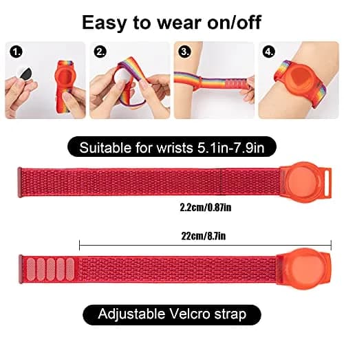 Qonuiy Kids Wristband Compatible with Apple AirTag 18cm | Adjustable Nylon GPS Tracker Band thumbnail 2