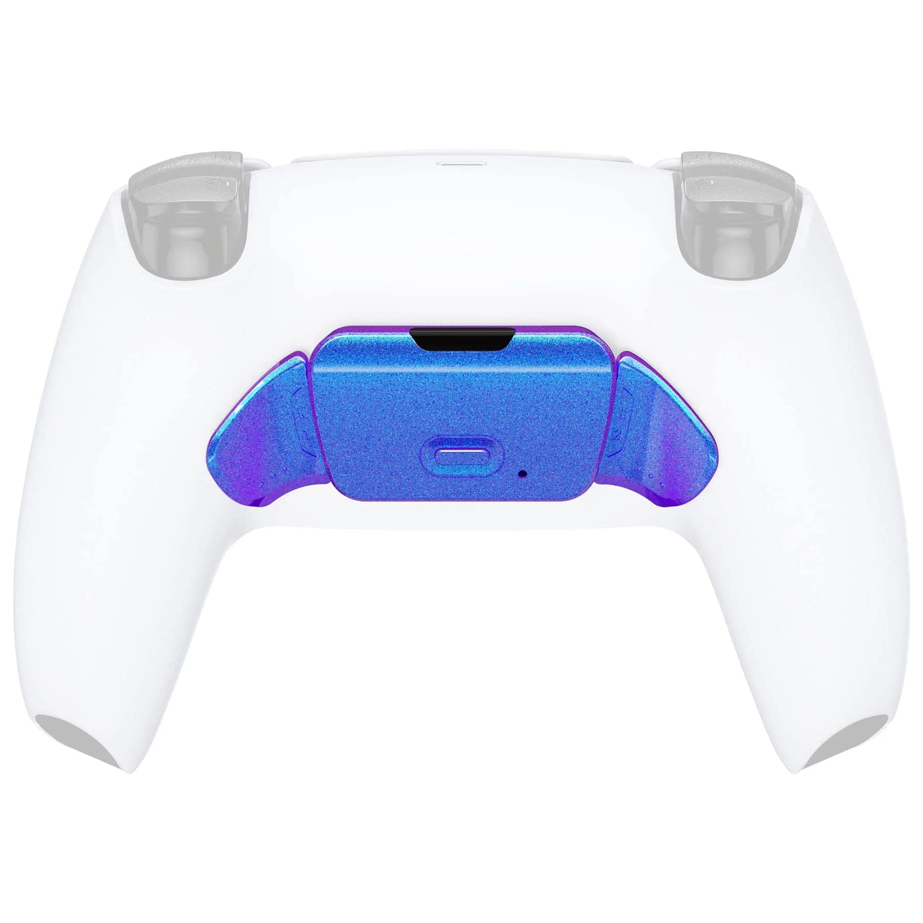 eXtremeRate Solid Black Replacement K1 K2 Back Buttons for PS5 RISE Remap Kit | Ergonomic ABS Plastic — Chameleon Purple Blue