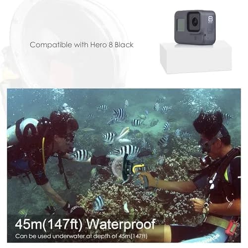 YALLSAME Waterproof Dome Port with Floating Grip for GoPro Hero 8 Black 156g (5.5 oz) | 45m (147ft) Depth Rated thumbnail 4