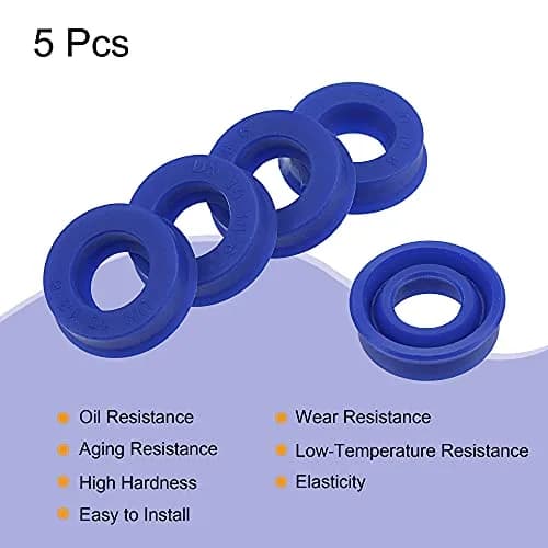 MECCANIXITY UN Radial Shaft Seal 10mm ID x 18mm OD x 6mm Width PU Oil Seal, Blue Pack of 5 | Y-Shape Mechanical Seal for Piston Rods thumbnail 4