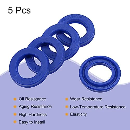 MECCANIXITY UN Radial Shaft Seal 22mm ID x 35mm OD x 6mm Width PU Oil Seal, Blue Pack of 5 | Industrial Hydraulic Cylinder Seal thumbnail 4