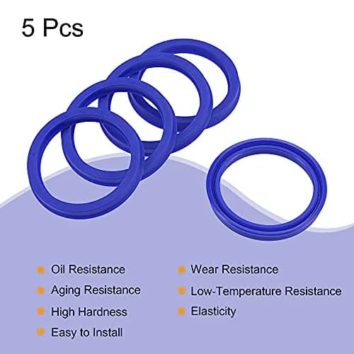 MECCANIXITY UN Radial Shaft Seal 40mm ID x 48mm OD x 6mm Width PU Oil Seal, Blue Pack of 5 | Industrial Hydraulic Cylinder Seal thumbnail 4
