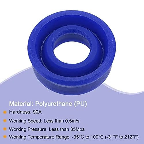 MECCANIXITY UN Radial Shaft Seal 8mm ID x 16mm OD x 6mm Width PU Oil Seal, Blue Pack of 5 | High Pressure Rotary Shaft Seals thumbnail 5