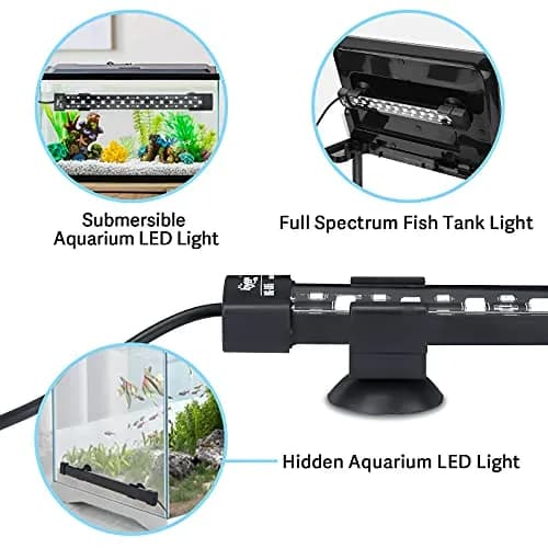 hygger 24/7 Mode Submersible Aquarium LED Light, Full Spectrum Hidden Fish Tank Light with 3 Rows Beads 7 Colors Auto On Off Sunrise-Daylight-Moonlight thumbnail 4