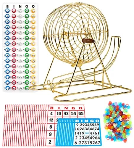 Regal Games Professional Bingo Game Set with 11" Wheel Cage & 75 Balls | Large Print Cards for Adults & Kids thumbnail 1