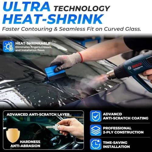 TOYOCO Nano Ceramic Car Window Tint Film Roll 5% VLT 61cm x 4.57m (24 in x 15 ft) | Heat Rejection & UV Protection thumbnail 3