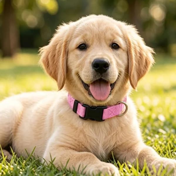 Penseepet Dog Collar, Adjustable Nylon, Pink, Small | Stylish & Comfortable Daily Wear thumbnail 3