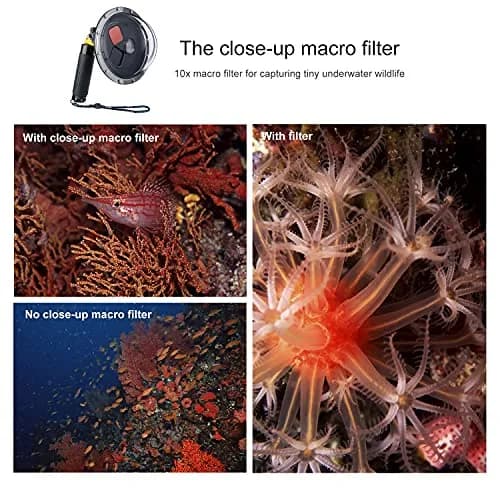 YALLSAME Waterproof Dome Port with Filters & Floating Grip for GoPro Hero 13 12 11 10 9 Black | 45m (147ft) Underwater Housing thumbnail 6