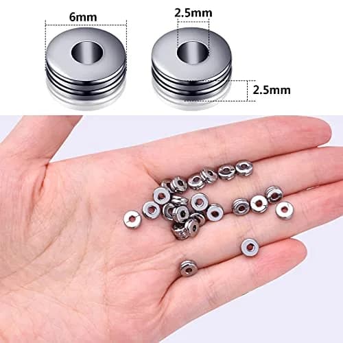 Aylifu Craft Bead 200pcs Alloy 6mm Flat Round Discs | Jewelry Making Supplies for Handmade Accessories thumbnail 7