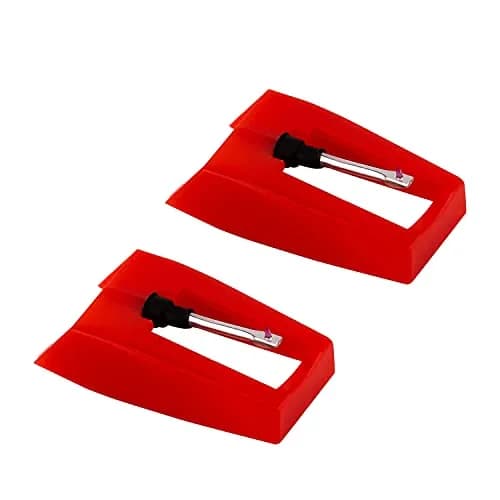 LUTER Red Turntable Stylus Replacement Needles (2-Pack) | Fits Most Vinyl Record Players thumbnail 1