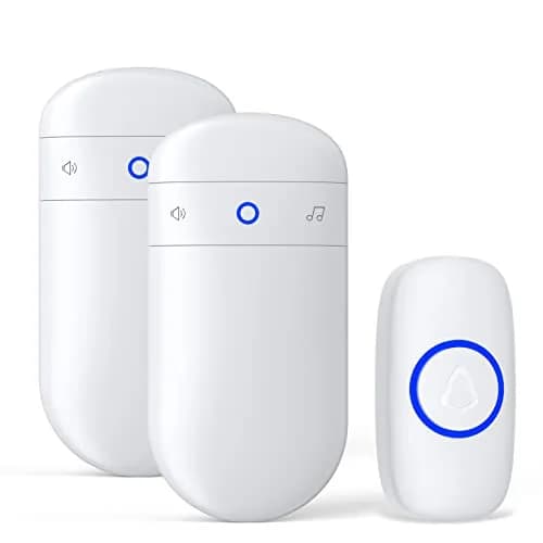 SECRUI Wireless Doorbell with 2 Plug-In Receivers & Waterproof Push Button | 1000ft Range, 58 Chimes, 110dB Sound, LED Flash thumbnail 1