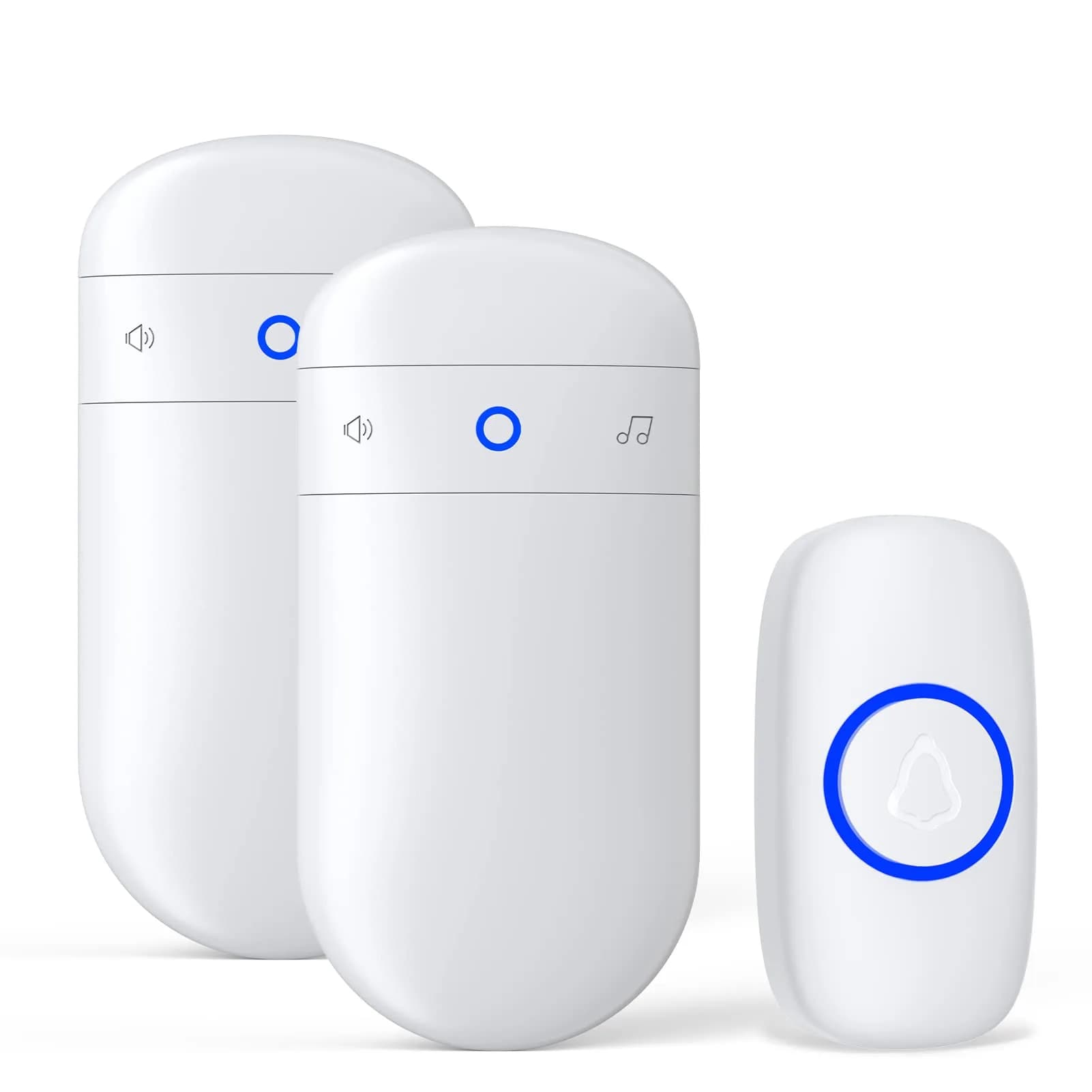 SECRUI Wireless Doorbell Over 1000ft Range | 58 Chimes, 110dB Loud, Waterproof — White