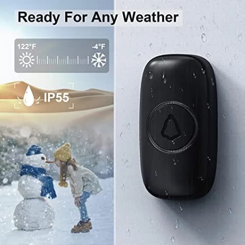 SECRUI Wireless Doorbell Over 1000ft Range | 58 Chimes, 110dB Loud, Waterproof thumbnail 3