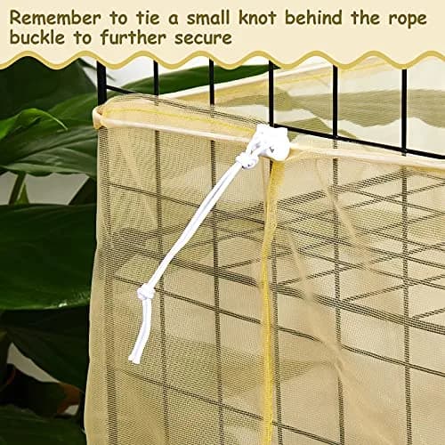 Shappy Yellow Bird Cage Seed Catcher Net Skirt Guard 300cm (118 Inch) | Adjustable Airy Mesh for Parrots thumbnail 6
