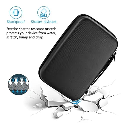 ProCase Black Hard Travel Electronic Organizer Case for MacBook Chargers, Cables, Power Bank, Mouse, Pencil, USB Drives, SD Cards - 9.9 x 6.3 x 2.56 Inch thumbnail 4