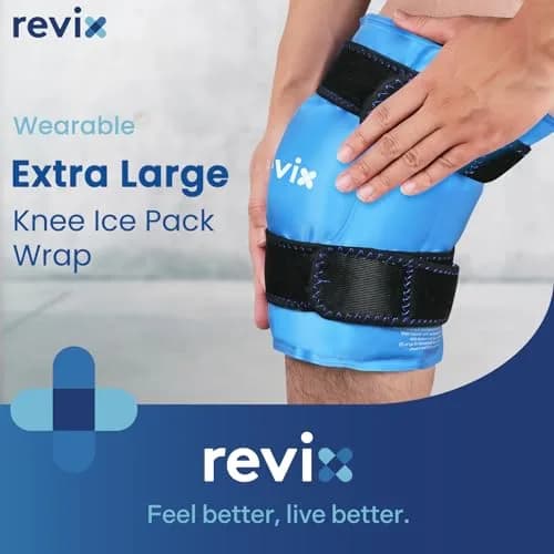 REVIX Extra Large Knee Ice Pack Wrap 19" | Cold Compress for Post-Workout Fatigue & Discomfort thumbnail 2