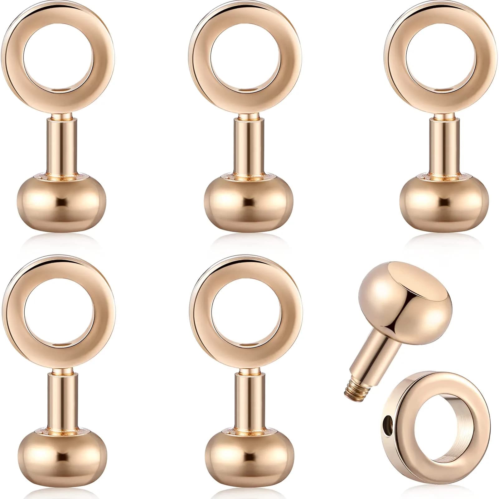 Canlierr Zipper Insert Buckle Set, Light Gold, 6 Pieces | Classic Metal Buckle Connectors for Bags and Pouches - main product image
