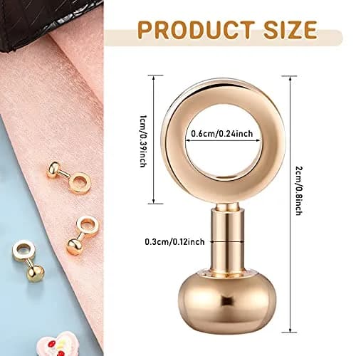 Canlierr Zipper Insert Buckle Set, Light Gold, 6 Pieces | Classic Metal Buckle Connectors for Bags and Pouches thumbnail 2