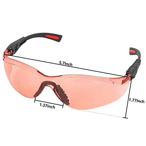 LaneTop AntiFog Shooting Glasses ANSI Z87.1 Certified Vermillion Lens | Impact Resistant Polycarbonate Eyewear thumbnail 5