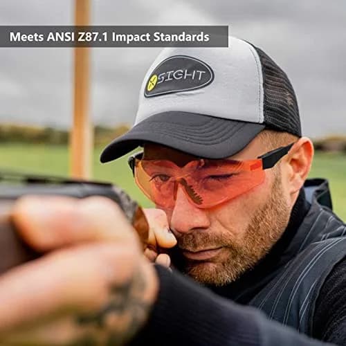 LaneTop AntiFog Shooting Glasses ANSI Z87.1 Certified Vermillion Lens | Impact Resistant Polycarbonate Eyewear thumbnail 6