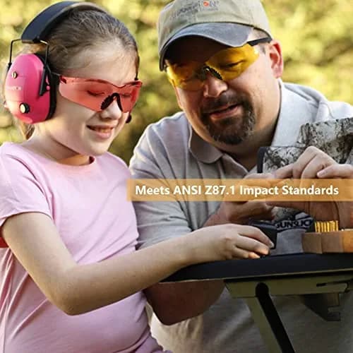 LaneTop AntiFog Shooting Glasses ANSI Z87.1 Certified Vermillion Lens | Impact Resistant Polycarbonate Eyewear thumbnail 8