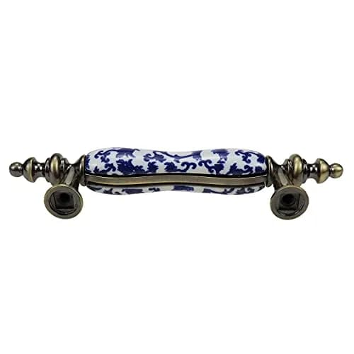 Mcredy Ceramic Cabinet Drawer Pulls 76mm (3") Hole Distance | Blue White Porcelain Chinoiserie Style, Pack of 4 thumbnail 7