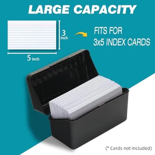 H4D Index Card Holder 3x5 | Durable Plastic Organizer for Office & School Use thumbnail 3