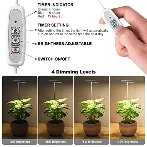 LORDEM Full Spectrum LED Grow Light for Indoor Plants | Auto Timer & Dimmable Brightness thumbnail 4