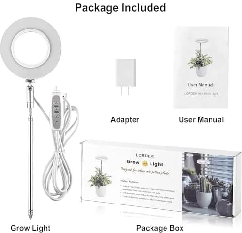 LORDEM Full Spectrum LED Grow Light for Indoor Plants | Auto Timer & Dimmable Brightness thumbnail 6
