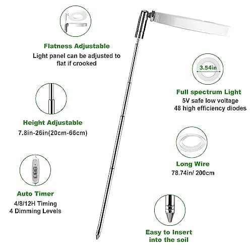 LORDEM Full Spectrum LED Grow Light for Indoor Plants | Auto Timer & Dimmable Brightness thumbnail 3
