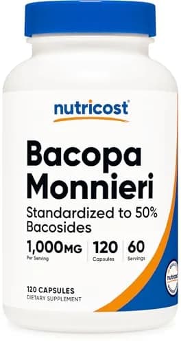 Nutricost Bacopa Monnieri 1,000mg 120 Capsules (120 Count) thumbnail 1