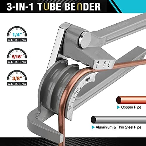DURATECH 90 Degree Tubing Bender, 3-IN-1 Brake Line Bender | Lightweight Aluminum, Precise Calibration, Versatile for Plumbing & DIY thumbnail 3