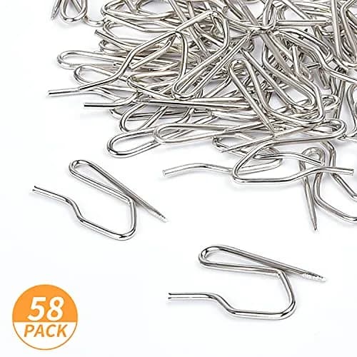 Sopito Curtain Hooks for Drapes | Durable Silver Curtain Fastener, 58 pcs thumbnail 7