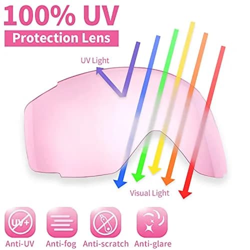 Freela Kids Ski Goggles | Pink Lens 60% VLT Spherical Anti-Fog UV Protection for Toddler Youth thumbnail 3