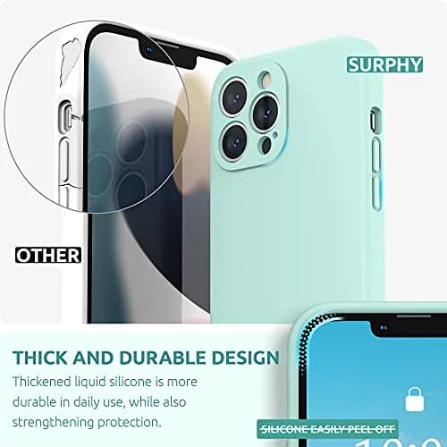 SURPHY Liquid Silicone Case for iPhone 13 Pro Max 6.7 inch | Camera & Drop Protection with Microfiber Lining thumbnail 3