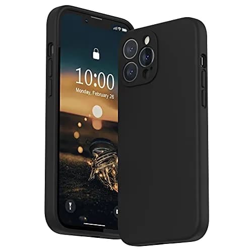SURPHY Liquid Silicone Case for iPhone 13 Pro Max 6.7 inch (Black) | Camera Protection + Screen Protector thumbnail 1
