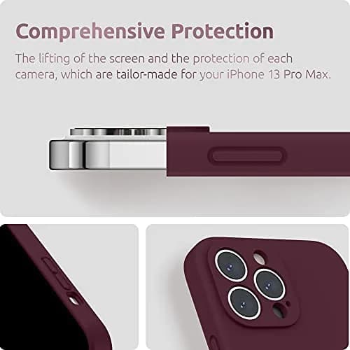 SURPHY Liquid Silicone Case for iPhone 13 Pro Max 6.7 inch with Screen Protector | Plum thumbnail 4