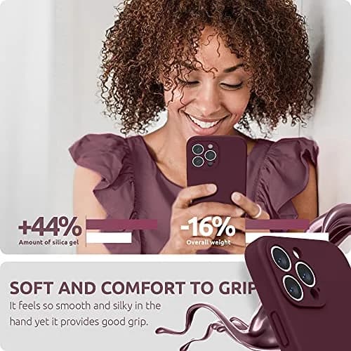 SURPHY Liquid Silicone Case for iPhone 13 Pro Max 6.7 inch with Screen Protector | Plum thumbnail 6