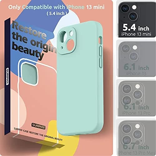 SURPHY Liquid Silicone iPhone 13 Mini Case with Screen Protector | Camera & Drop Protection thumbnail 2