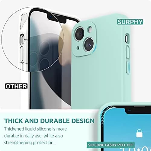 SURPHY Liquid Silicone iPhone 13 Mini Case with Screen Protector | Camera & Drop Protection thumbnail 3