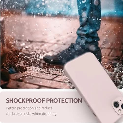 SURPHY Liquid Silicone Case for iPhone 13 (6.1 inch) with Camera Protector & Microfiber Lining | Pink Sand thumbnail 7
