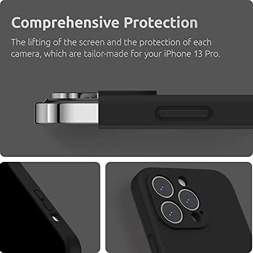 SURPHY Liquid Silicone Case for iPhone 13 Pro (6.1-inch) with Screen Protector | Black thumbnail 4