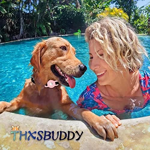 THXSBUDDY Air Tag Cat Collar Holder 2-Pack | Silicone Tracker Case for Small Pet Collars (Pink) thumbnail 7