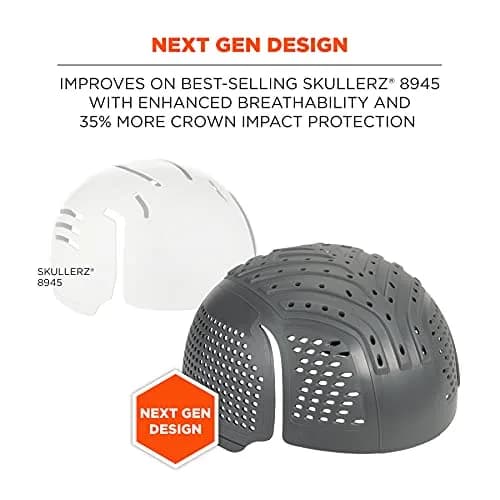 Ergodyne Skullerz 8945F(x) Universal Bump Cap Insert with Extra Venting, 2-Pack Charcoal | Fits Any Baseball Hat thumbnail 2