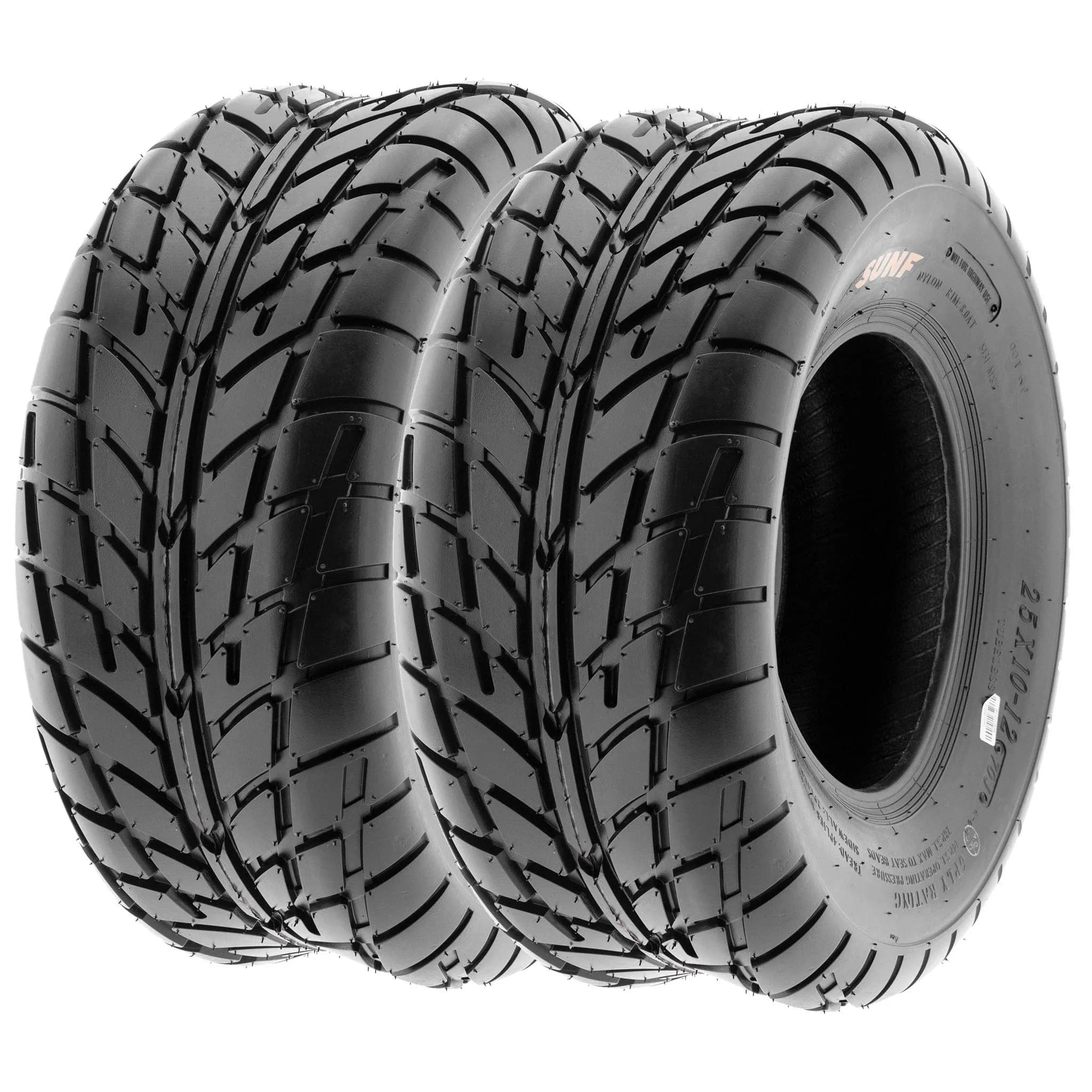SUNF A021 TT Sport ATV UTV Dirt & Flat Track Tires 25x10-11 | 6 PR Tubeless for Paved & Hard Terrain — 25x11-12