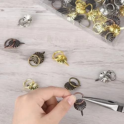 Tiyaogm Metal Brad Fasteners with Pull Rings | 50 Pieces, 5 Colors, Durable Metal, Easy DIY Crafts thumbnail 7