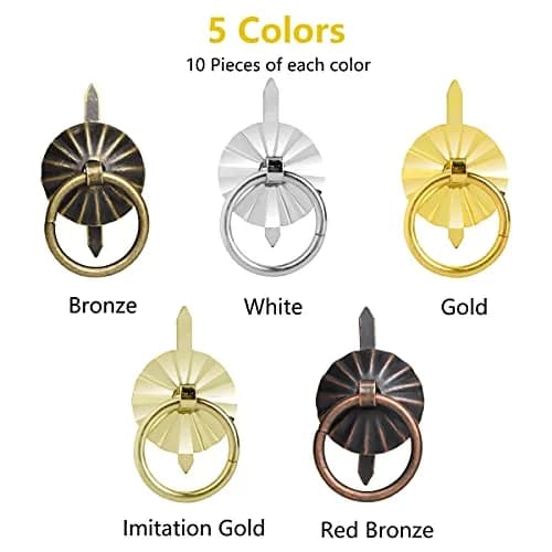 Tiyaogm Metal Brad Fasteners with Pull Rings | 50 Pieces, 5 Colors, Durable Metal, Easy DIY Crafts thumbnail 2