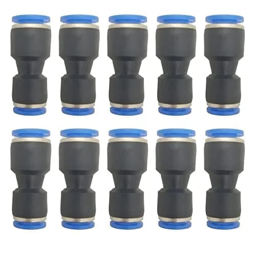 ROZESAZZ Pneumatic Quick Connector 5/16" OD x 1/4" OD Straight Reducer Union (Pack of 10) | Connects Different Tube Sizes thumbnail 1