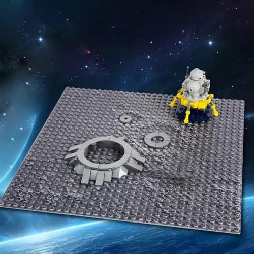 Feleph Space Moon Baseplates Building Kit 10x10 Inches 2PCS | Space-themed Compatible Baseplates for Creative Space Environments thumbnail 5